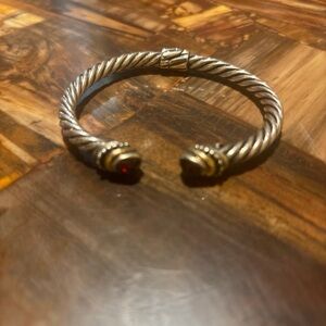 Sterling silver & 14k gold bangle